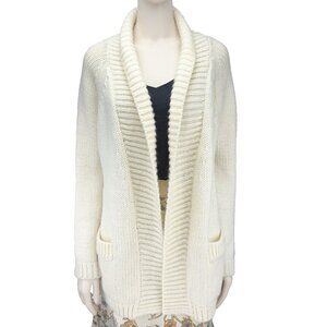 NAÏF MONTREAL Wool Blend Knitted Cream‎ Warm Oversized Minimalist Cardigan sz S